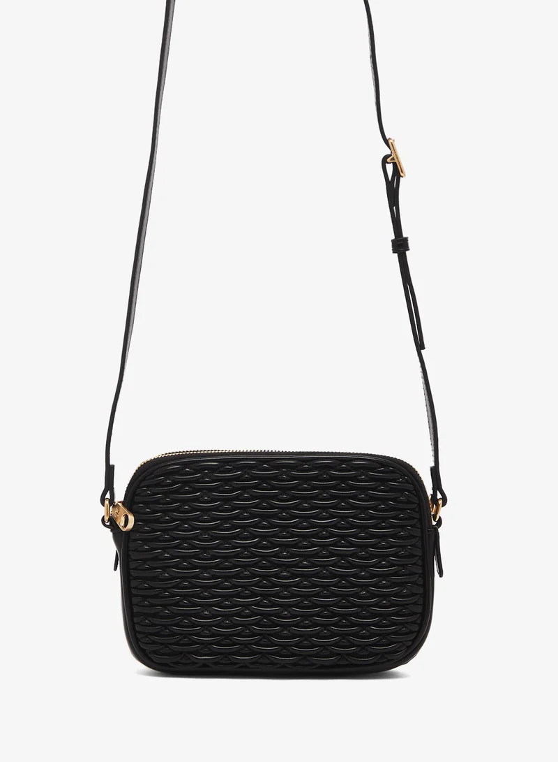 CALVIN KLEIN Pleated Double Zip Camera Bag