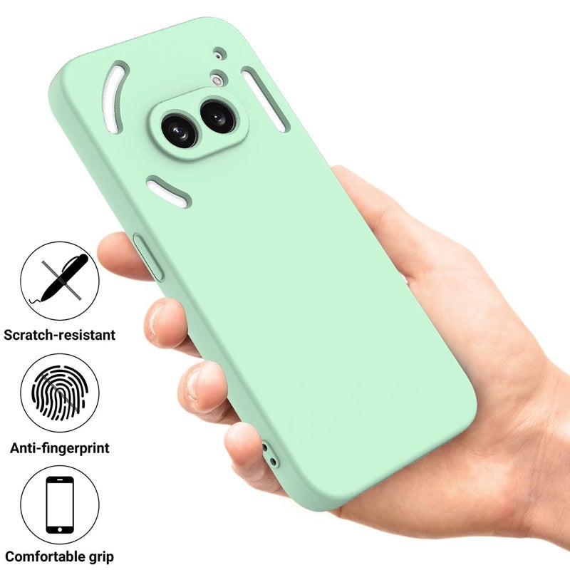 HuHa Protective Cover For Nothing Phone 2a Plus Solid Color Liquid Silicone Dropproof Full Coverage Phone Case(Green) - Image 2