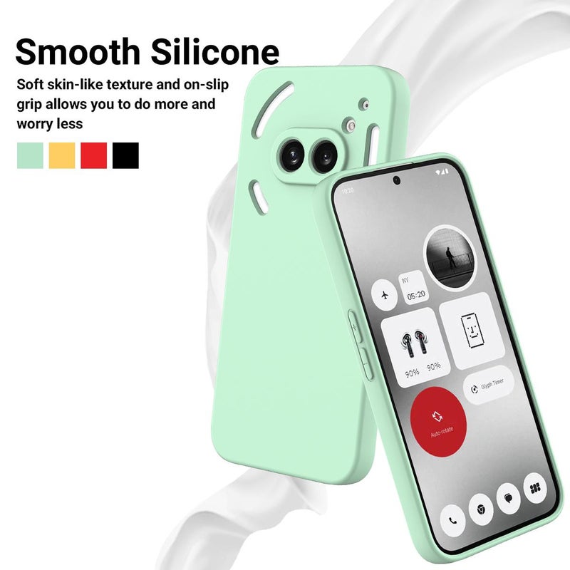 HuHa Protective Cover For Nothing Phone 2a Plus Solid Color Liquid Silicone Dropproof Full Coverage Phone Case(Green) - Image 3