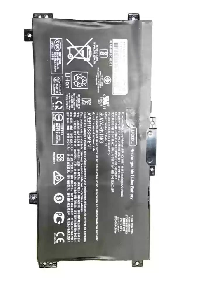 بطارية LK03XL لأجهزة HP Envy X360 17-AE 17M-AE 17T-AE 17-BW 17M-BW 17T-BW 17-CE 17M-CE 17T-CE 15-BP 15M-BP 15-BQ 15M-BQ 15-CN 15M-CN 15T-CN 15-CP 15M-CP L09281-855 916814-855 916368-421 - Image 1