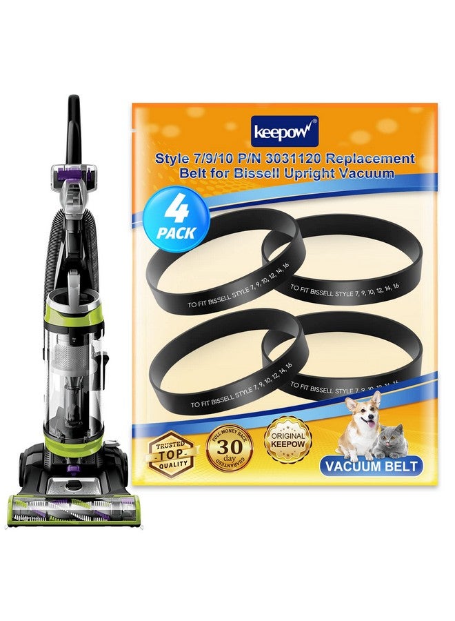 KEEPOW Style 7/9/10 P/N 3031120 Replacement Belt for Bissell Vacuum, 4 Pack - Image 1