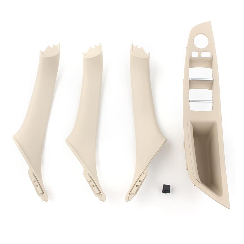 QASULER Car Inner Window Switch Armrest Panel Set for BMW 5 Series - Image 1