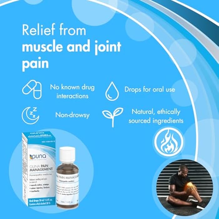 Guna Pain Management Relieves Muscle Pain, Muscle Soreness, Joint Pain, Swelling from Injuries & Bruises - 1 Ounce - Image 2