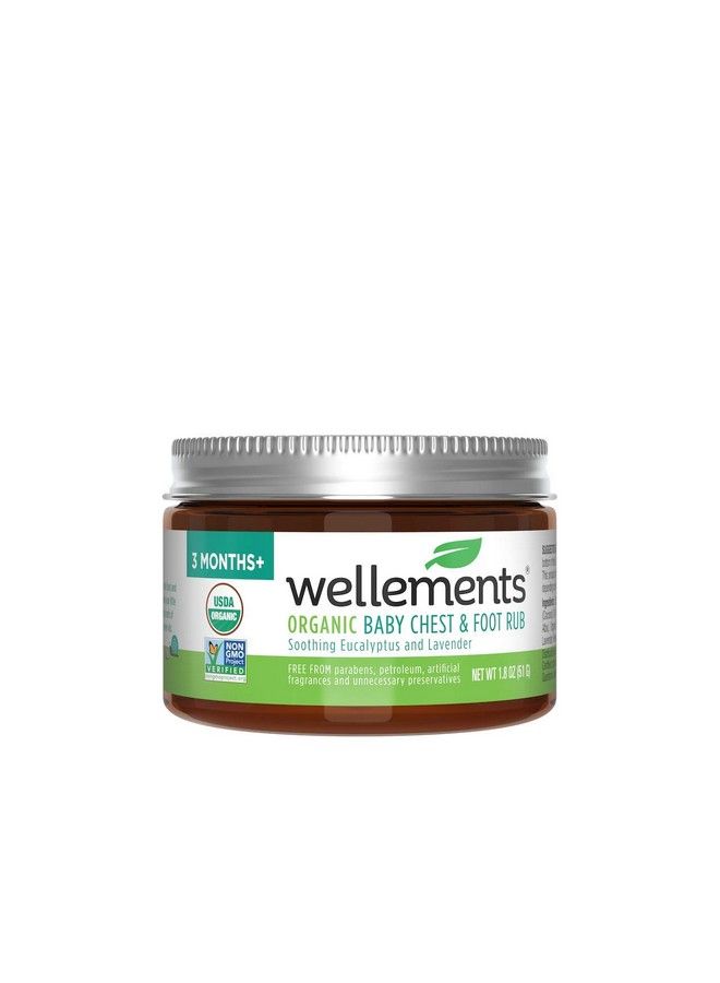 Wellements Organic Baby Chest & Foot Rub ; Soothes & Comforts W/Eucalyptus & Lavender Usda Certified Organic Free From Dyes Preservatives Petroleum Menthol & Parabens ; 1.8 Fl Oz 3 Months+ - Image 3