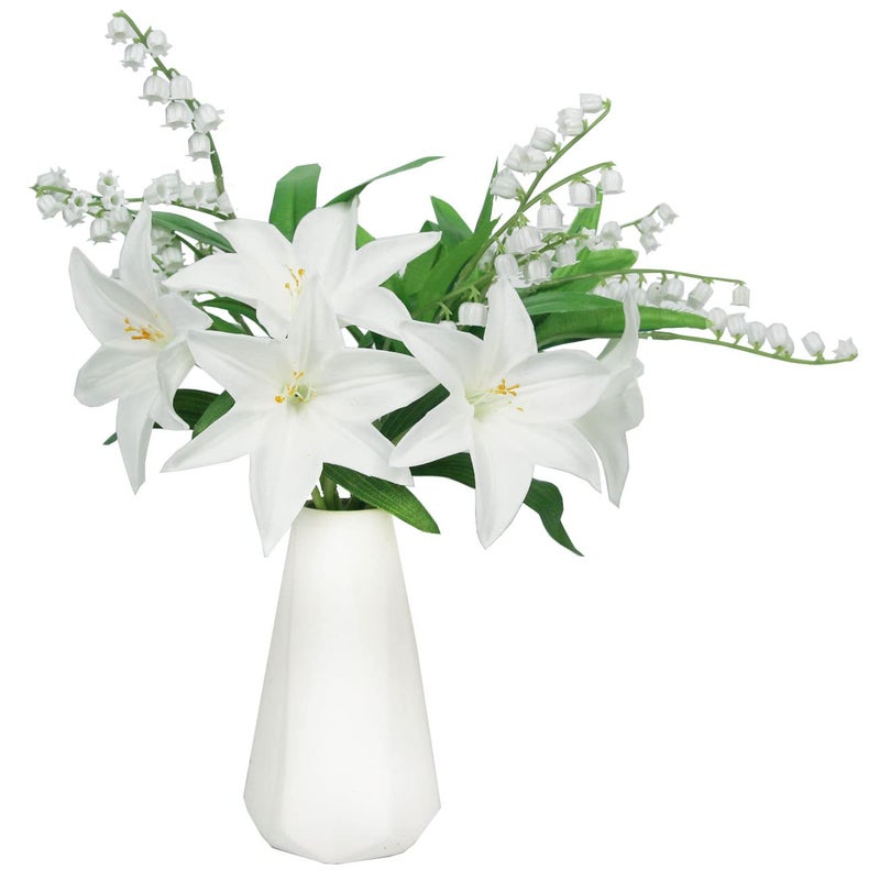 Tinsow 20 Pcs Artificial Lily of The Valley Faux Flowers Bell Orchid Wedding Bouquet  May Flower for Home Garden Wedding Party (20) - Image 5