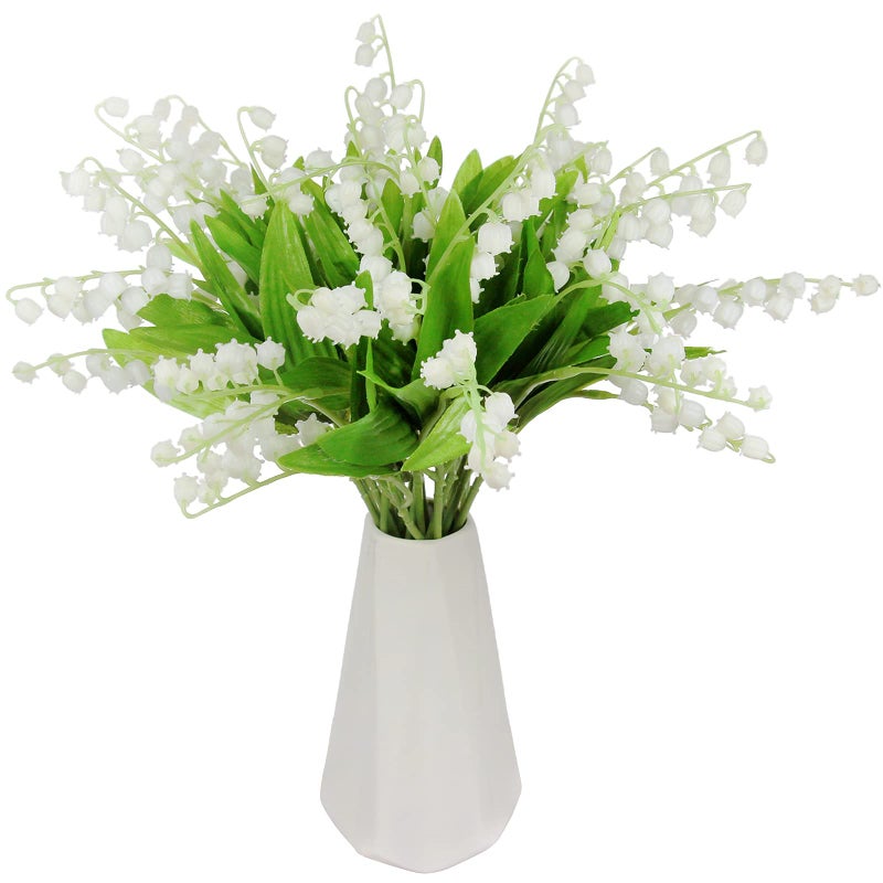 Tinsow 20 Pcs Artificial Lily of The Valley Faux Flowers Bell Orchid Wedding Bouquet  May Flower for Home Garden Wedding Party (20) - Image 2
