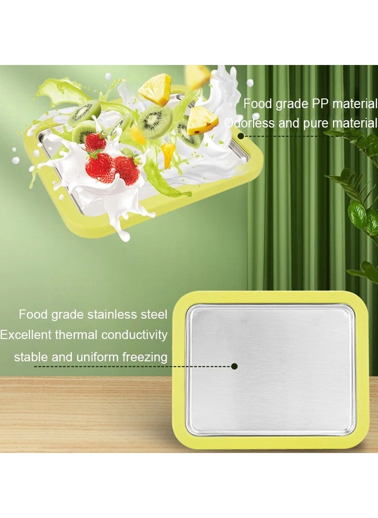 Generic - Mini Stir Fried Food Yogurt Machine Frozen Pan Children Instant Milk Ice Cream Maker Stainless Steel Frying Cold Plate Plug Free - Image 1