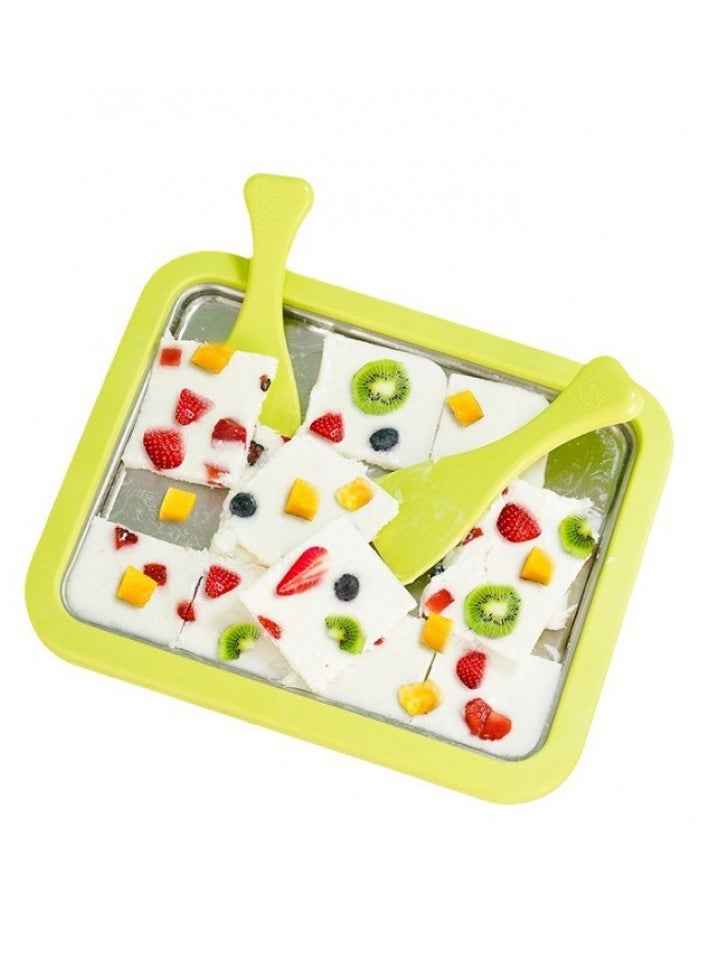 Generic - Mini Stir Fried Food Yogurt Machine Frozen Pan Children Instant Milk Ice Cream Maker Stainless Steel Frying Cold Plate Plug Free - Image 1