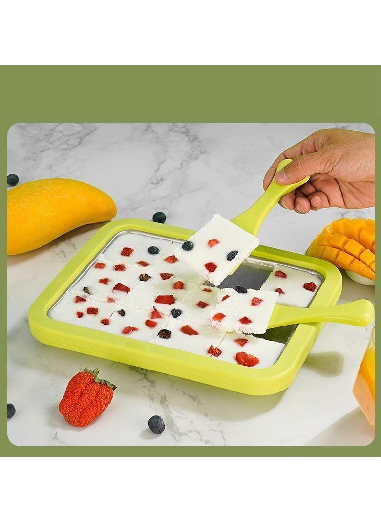 Generic - Mini Stir Fried Food Yogurt Machine Frozen Pan Children Instant Milk Ice Cream Maker Stainless Steel Frying Cold Plate Plug Free - Image 1