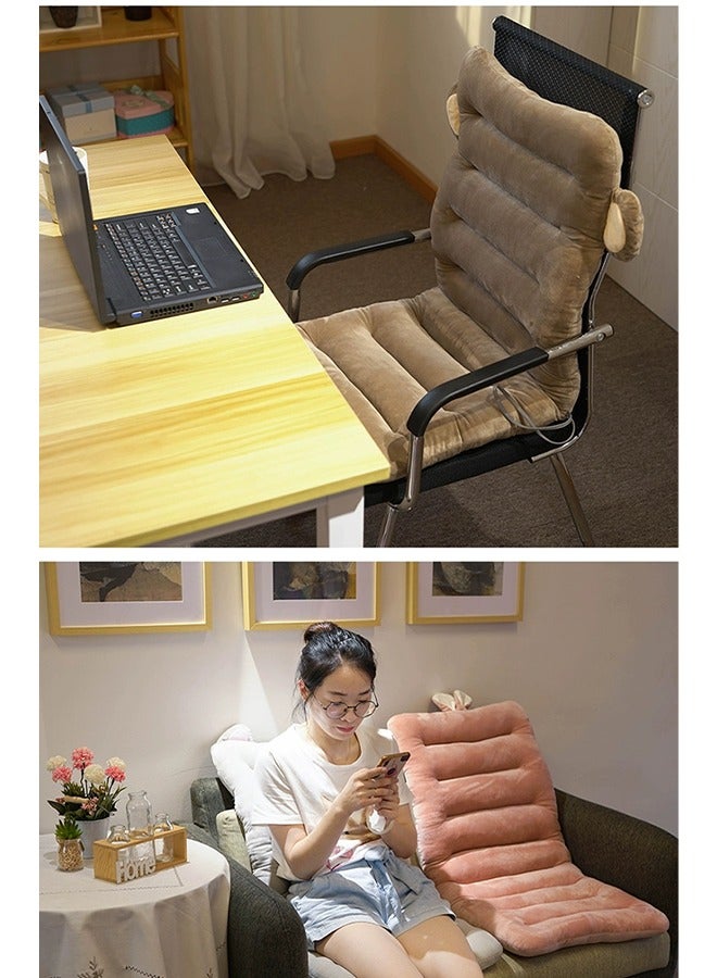Integrated Recliner Chair Seat Cushion Backrest Cushion Plush PP Cotton Back Support Office Chair Sofa Car Seat Cushion,Chair Cushions, Rocking Chair Cushion, Premium Plush PP Cotton (Pink rabbit)