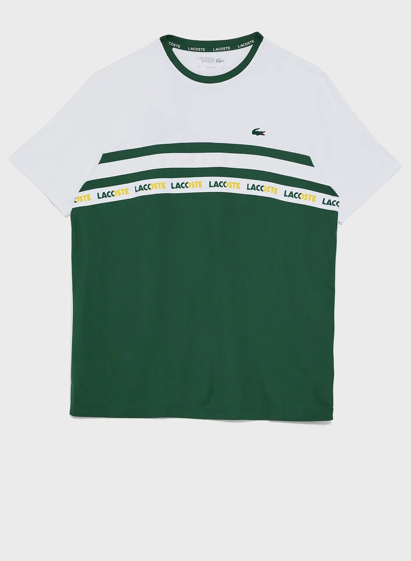 LACOSTE Color Block Crew Neck T-Shirt