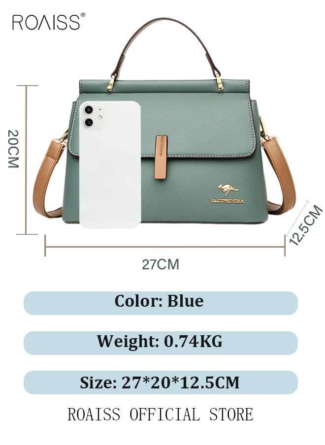 roaiss Texture Shoulder Crossbody Bag Fashion Elegant Exquisite Multi-pocket Charm High-Quality Fabric Large Capacity Handbag for Women/Mother/Girl Friend Gift Green  - Image 5
