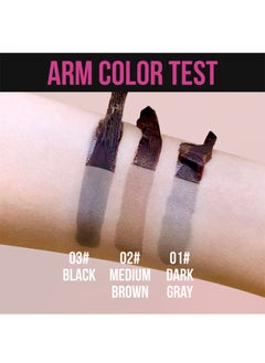 Smile Tattoo Brow Tint Easy Peel Off Tint - Eyebrow Gel with Mascara Brush and Three Eyebrow Shapes Waterproof Sweatproof 3 Days Long Lasting Peel Off Tattoo Brow Gel Dark Gray #01  - Image 5