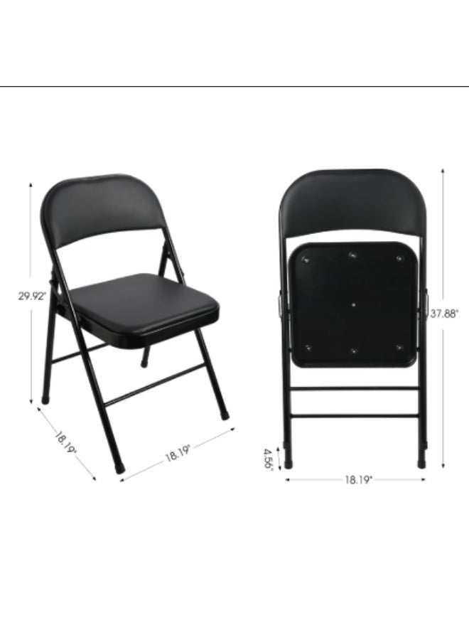 Easy-to-store folding metal chair for offices and meeting rooms; folding chair for home, office, and dining room. - Image 4