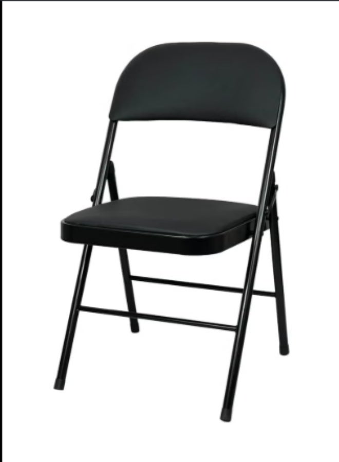 Easy-to-store folding metal chair for offices and meeting rooms; folding chair for home, office, and dining room. - Image 1
