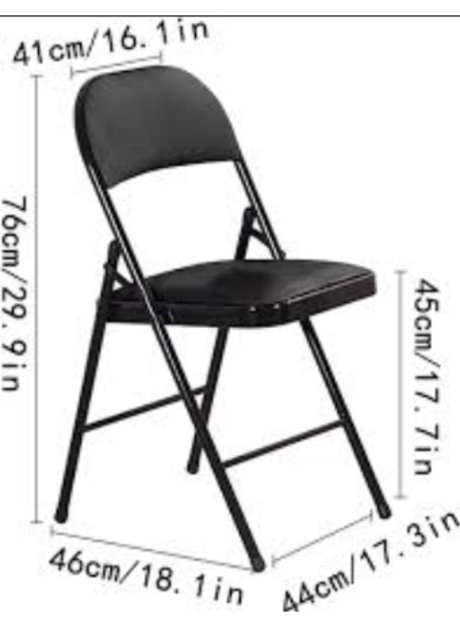 Easy-to-store folding metal chair for offices and meeting rooms; folding chair for home, office, and dining room. - Image 2