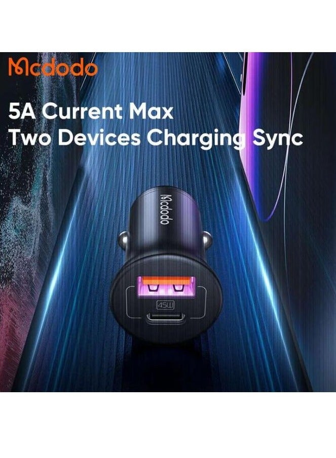 مكدودو CC-2680 - شاحن سيارة 45 واط USB-A و USB-C - أسود - Image 5