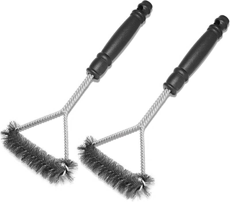 JUGTE BBQ Grill Cleaning Brush Safe Stainless Steel Barbecue Steam Sided Grill Brush Best for Gas Charcoal Porcelain Cast Iron All Grilling Grates Accessories Gift 12 Inch - Image 4