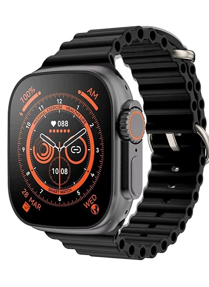 W&O - X9 ULTRA 2 Series 9 Wearfit Pro SmartWatch 2.2 Inch Full Screen SUPER AMOLED Display 480X320 Open AI Chat GPT NFC Bluetooth V5 Call Wireless Charger Space Aluminum Case Silicone strap for men women - Image 1