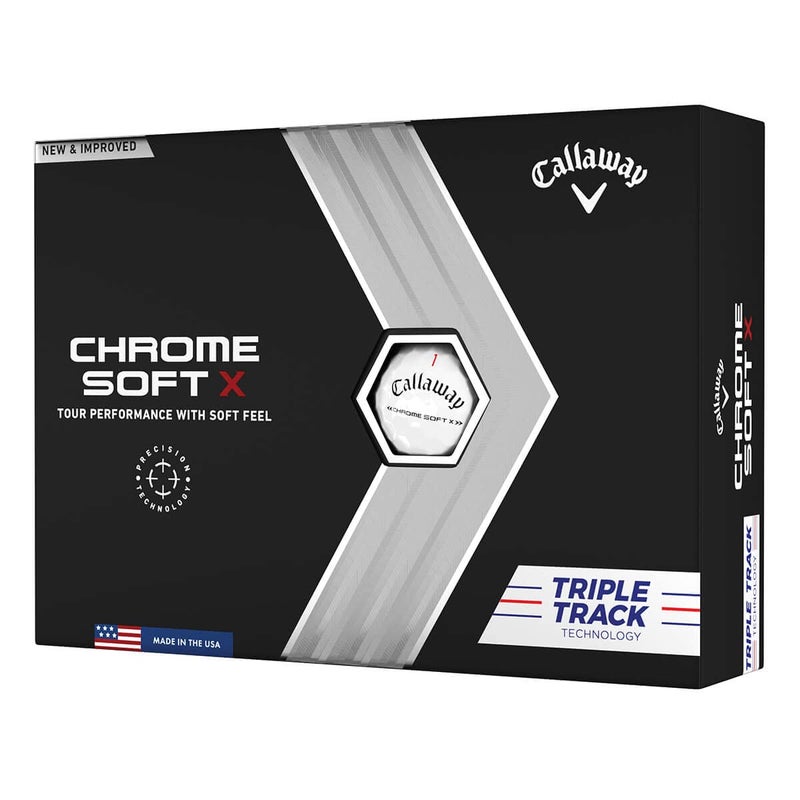 Callaway Golf 2022 Chrome Soft X Golf Balls, Triple Track, White, Large - Image 1