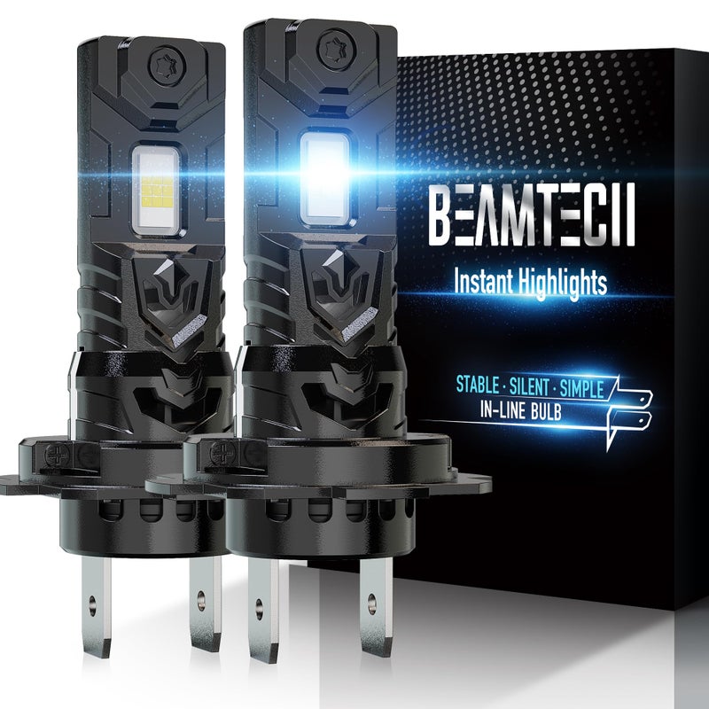 BEAMTECH H7 Light Bulb, No Adapter Need High Speed Fan 6500K Xenon White H7 Bulbs or Fog Lights Pack of 2 - Image 1