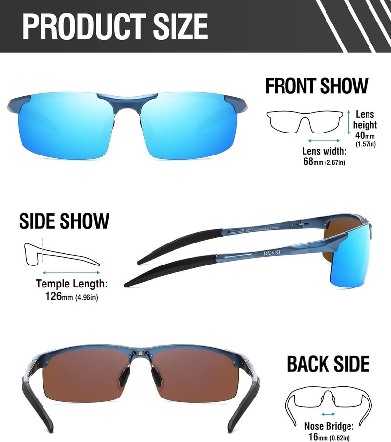 Duco Mens Sports Polarized Sunglasses UV Protection Sunglasses for Men 8177s - Image 3
