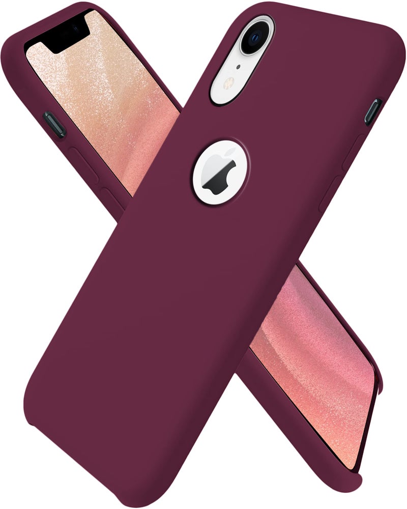 VONZEE Liquid Silicone Soft Back Cover for iPhone Xr Case, Shockproof Slim Camera & Full Body Protection Non Yellowing Cover with Microfiber Lining & Logo Cut (6.1 Inch) -Wine Red - Image 1