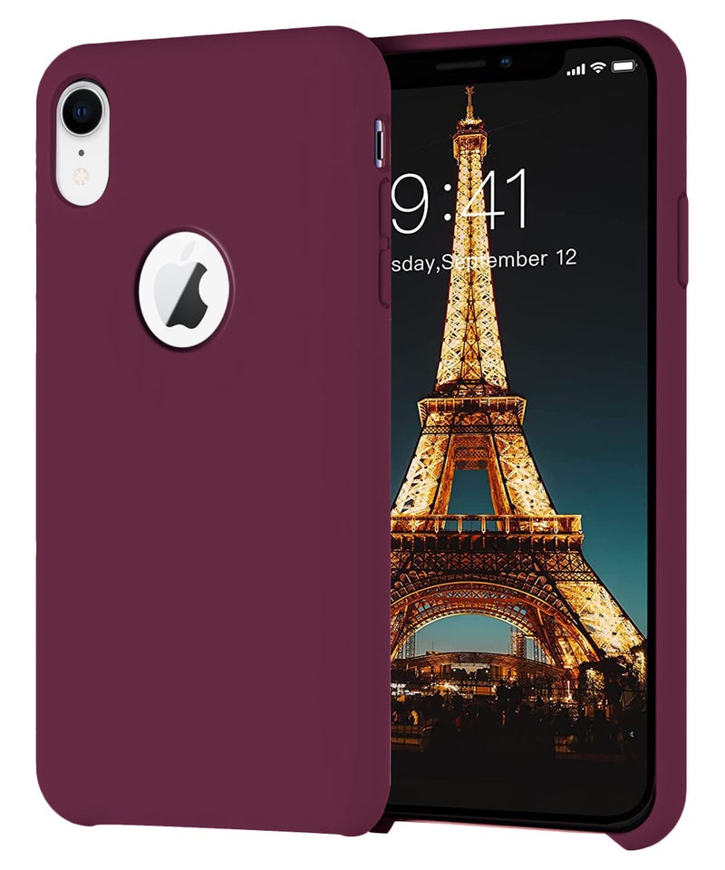 VONZEE Liquid Silicone Soft Back Cover for iPhone Xr Case, Shockproof Slim Camera & Full Body Protection Non Yellowing Cover with Microfiber Lining & Logo Cut (6.1 Inch) -Wine Red - Image 4