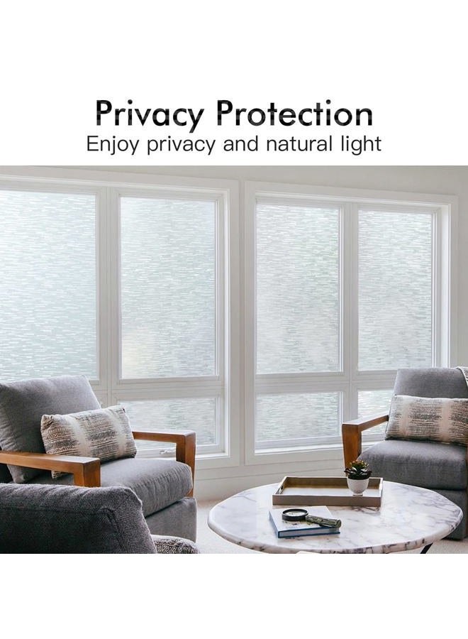 Haton Window Privacy Film, Frosted Glass Window Film, Static Cling UV Blocking Removable Window Clings, Opaque Window Stickers, Vinyl Window Coverings for Home Office, Non Adhesive 17.5 × 157.4 Inches - Image 2