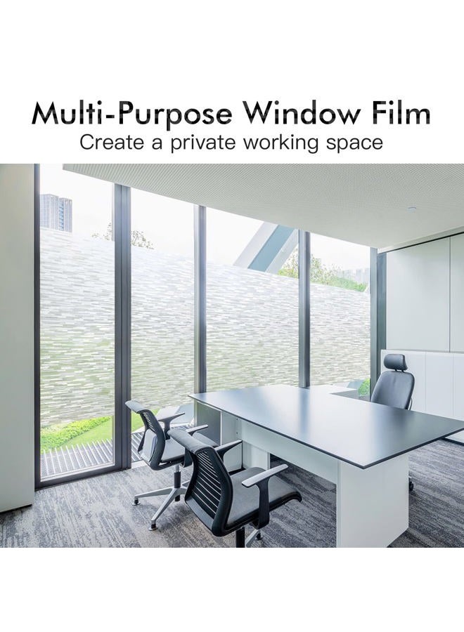 Haton Window Privacy Film, Frosted Glass Window Film, Static Cling UV Blocking Removable Window Clings, Opaque Window Stickers, Vinyl Window Coverings for Home Office, Non Adhesive 17.5 × 157.4 Inches - Image 5
