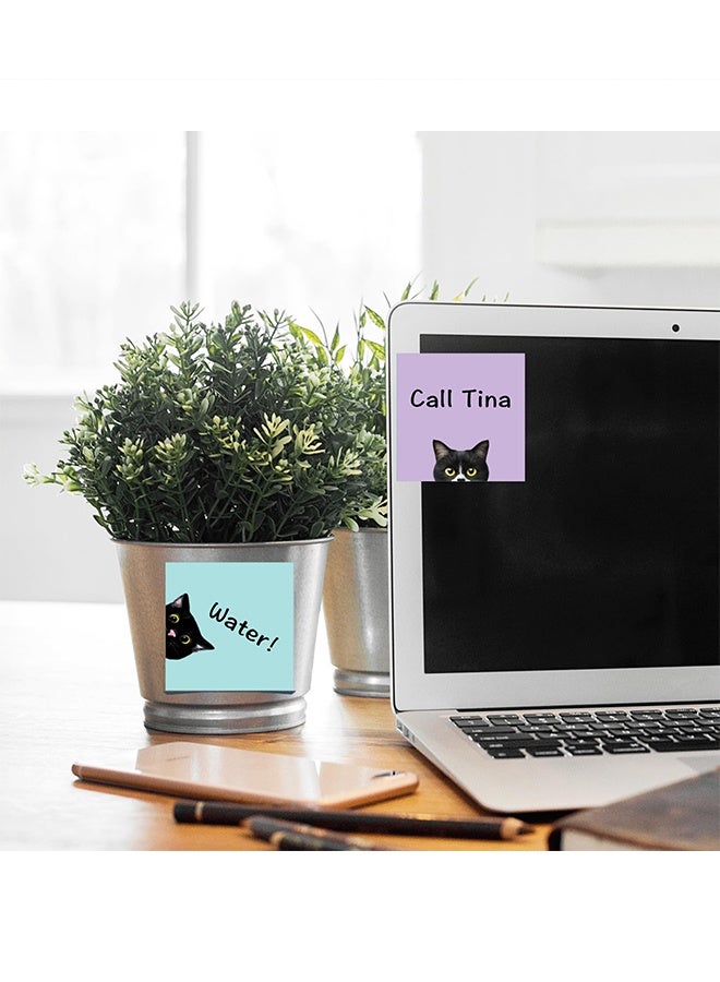 meayul Black Cat Sticky Notes Set 9 Packs,Self-Stick Note Pads, Cute Memo Pads Super Adhesive Note Cards for Planner Sticky Notes Tabs for School Supplies, Office Supplies, Teacher, Book Notes  - Image 2