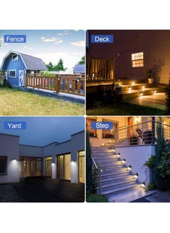 General 4 Pack Solar Deck Lights Outdoor, LED Solar Step Lights, Waterproof Lamps Wall Fence Backyard Lights for Deck, Porch, Patio, Pool, Stairs, Yard, Garden Pathway, Step and Fences  - Image 3