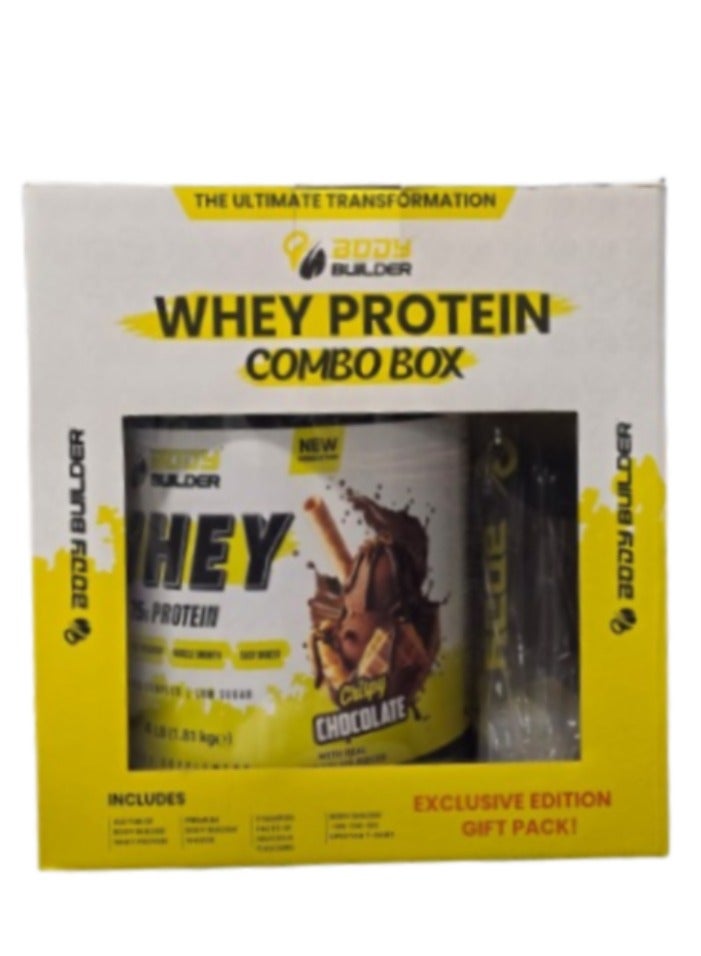 Body Builder Premium Whey Protein New Gen Crispy Chocolate 4 LB Combo Box