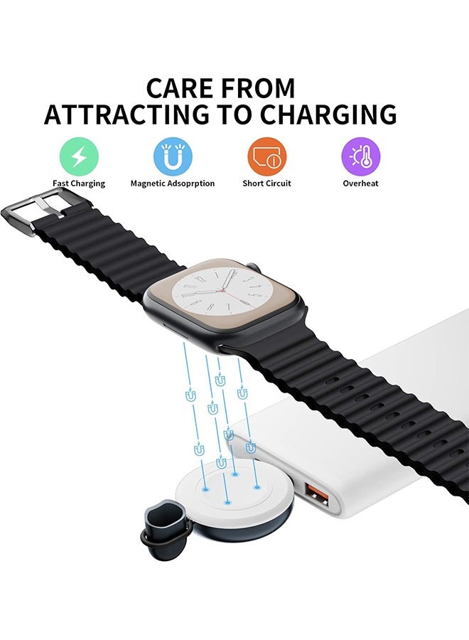 USB-C  Protable Charger for Apple Watch, Portable Wireless Magnetic Fast Charging Compatible with Apple iWatch Ultra/Series 8/7/6/5/4/3/SE Travel Pod Charger, Cordless Travel Charger Keychain - Image 2