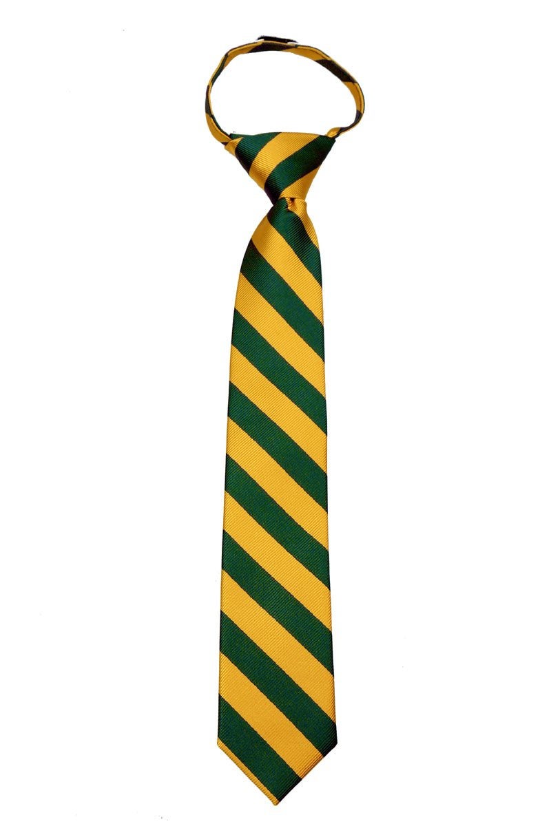 BUYYOURTIES B-ZIP-JCS-ADF-1-20 - Boys Zipper Repp Stripe College Printed Necktie Ties - Image 4