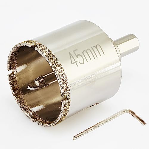 DaduoRi 1 3/4 Inch Diamond Hole Saw with Pilot Bit, 1.75"/45mm Tile Hole Saw with Center Drill Bit for Marble, Granite, Ceramics, Porcelain Tiles, 1-1/2" Depth of Cut for Thick Countertops - Image 1