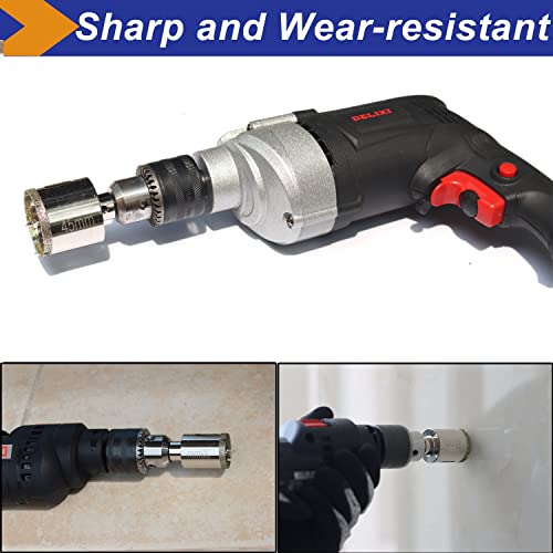 DaduoRi 1 3/4 Inch Diamond Hole Saw with Pilot Bit, 1.75"/45mm Tile Hole Saw with Center Drill Bit for Marble, Granite, Ceramics, Porcelain Tiles, 1-1/2" Depth of Cut for Thick Countertops - Image 5