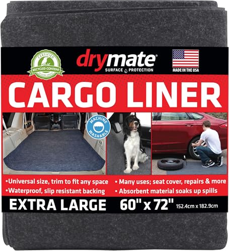 Drymate Cargo Liner Mat (60” x 72”), Dog Seat Cover, Trunk Liner, Absorbent, Waterproof, Machine Washable, Protects Vehicle Interior, for SUVs, Trucks, Vans, Cars (Made in The USA) - Image 1