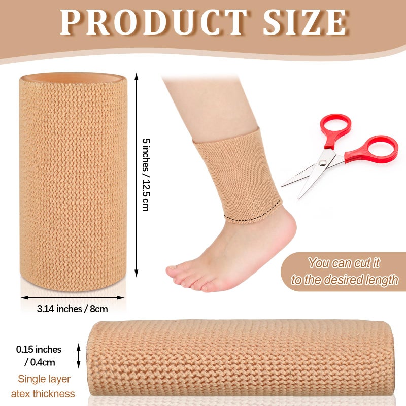 Suhine 4 Pcs Ankle Sleeve Ankle Gel Sleeves Ice Skate Guards Padded Ankle Protector Moisturizing Gel Socks Ankle Gel Pad Ice Skating Protection For Skating Riding Ski Ankle Foot (Beige And Black) - Image 3