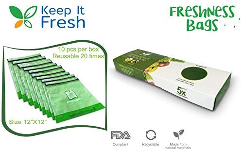 KEEP IT FRESH Zip Lock Bags, Re-Sealable Zipper for extending shelf life of Fruits, Vegetables | Refrigerator bags | Usable up to 3 Months (Pack of 1 (10 Pices)) - Image 3