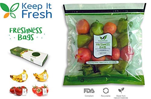 KEEP IT FRESH Zip Lock Bags, Re-Sealable Zipper for extending shelf life of Fruits, Vegetables | Refrigerator bags | Usable up to 3 Months (Pack of 1 (10 Pices)) - Image 4