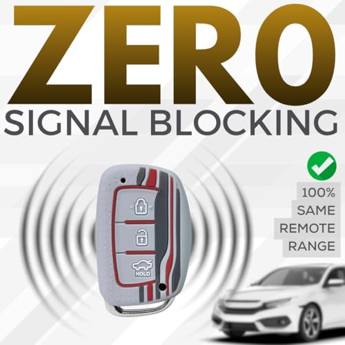 KEYCEPT Tristar Key Cover for Hyundai Grand i10 NIOS Asta| Venue| i20| Aura| Creta| Exter| i20 Elite| Verna 4s| i20 Active| Venue Sx| Elantra 3 Button Smart Key with Keychain. (Type 1, Grey) - Image 3