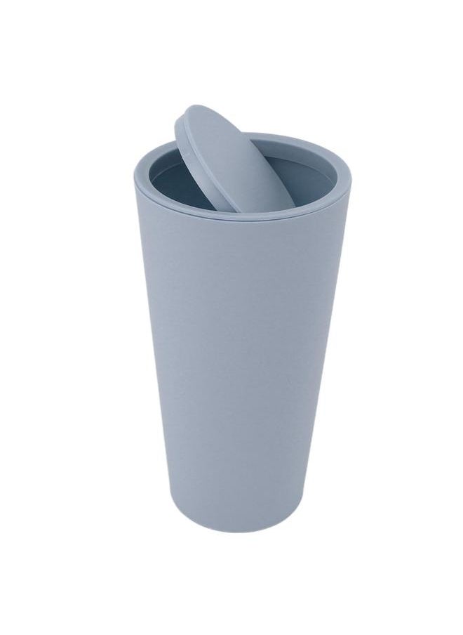 Thoraya - Desktop Trash Can with Rotate Lid Mini Garbage Can ABS Minimalist Desktop Waste Basket for Office Bedroom Home Light Blue - Image 1