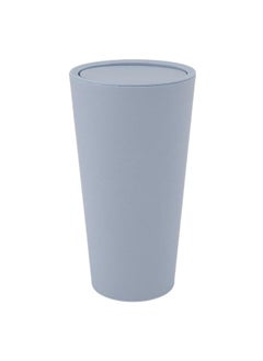 Desktop Trash Can with Rotate Lid Mini Garbage Can ABS Minimalist Desktop Waste Basket for Office Bedroom Home Light Blue