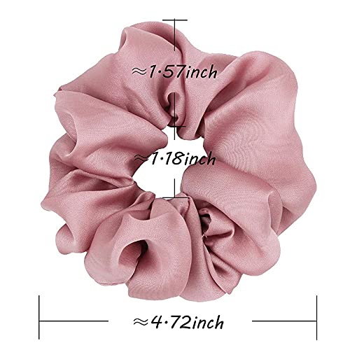 Belicia Satin Hair Scrunchies Elastic Hair Ties Pack of 12pcs Solid Color Hair Bobbles Soft Elastic Rubber Band Women Ponytail Holders Accessories - Image 3