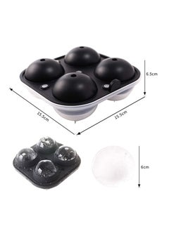 NQOOH Large Silicone Ice Ball Mold with Lid and Funnel for 4 Round Ice Balls  - Image 2