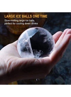 NQOOH Large Silicone Ice Ball Mold with Lid and Funnel for 4 Round Ice Balls  - Image 3