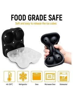 NQOOH Large Silicone Ice Ball Mold with Lid and Funnel for 4 Round Ice Balls  - Image 5