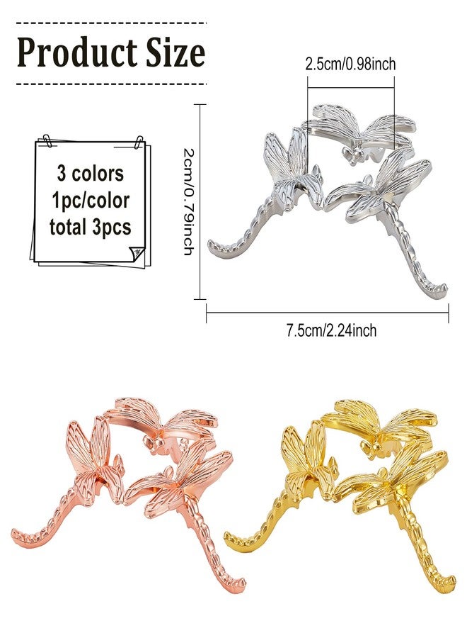 BENECREAT 3 Colors Metal Crystal Ball Stand, Alloy Dragonfly Globe Sphere Display Holder Rack Ornaments for Table Desktop Office Home Decor - Image 2