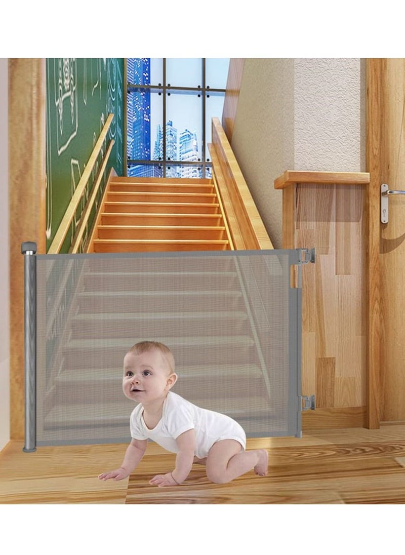 XiuWoo Adjustable Retractable Mesh Baby Toddlers Safety Gate Kit for Stairs Indoor Outdoor Doorway Hallway  - Image 5